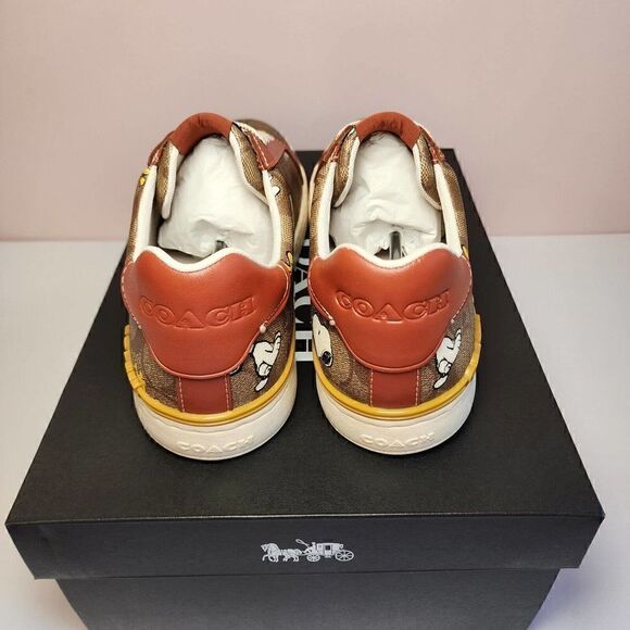 NIB CF162 COACH PEANUTS CLIP LOW TOP SNEAKERS SNOOPY WOODSTOCK MEN\'S 11 D main image 4